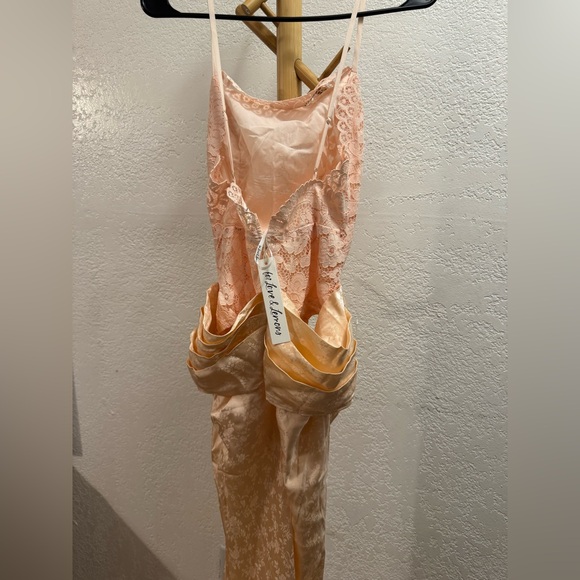 Karissa Gown in Peach Lace Dress - Picture 5 of 6